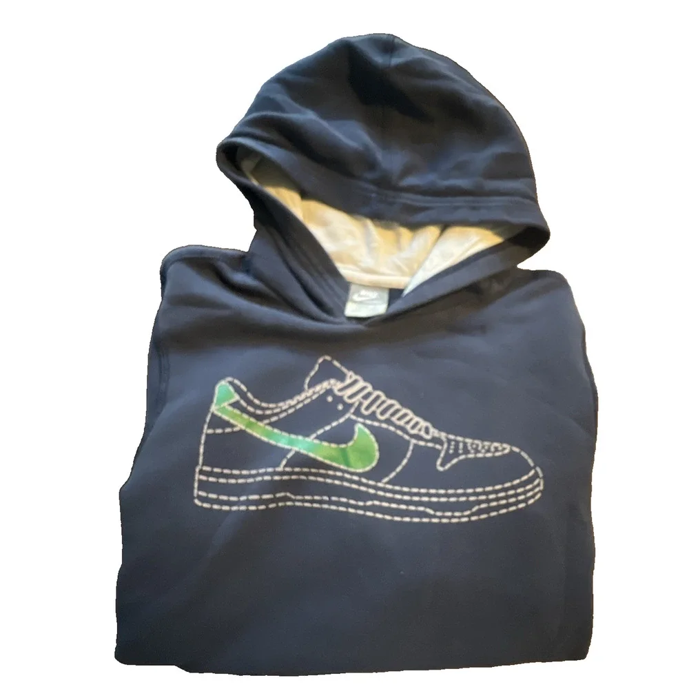 Nike Y2K Just Do It Hoodie Sweatshirt Graphic Logo Blue SZ M 10/12 2009 Release